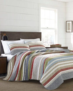 Eddie Bauer Salmon Ladder Stripe Quilt Set Home
