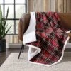 Eddie Bauer Mountain Tartan 100% Cotton Flannel Reversible Throw Blanket Home