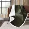 Eddie Bauer Pine Plaid Ultra Soft Plush Fleece Reversible Throw Blanket Home