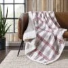 Eddie Bauer Union Bay Plaid 100% Cotton Flannel Reversible Throw Blanket Home