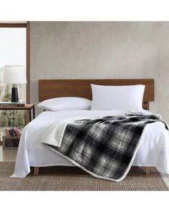 Eddie Bauer Vail Plaid Ultra Soft Plush Fleece Reversible Throw Blanket Home