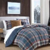 Eddie Bauer Shasta Lake Navy Micro Suede Comforter Set Home