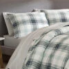 Eddie Bauer Winter Ridge Plaid Green Duvet Cover Set Home