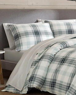 Eddie Bauer Winter Ridge Plaid Green Duvet Cover Set Home