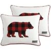 Eddie Bauer Cabin Plaid Bear 100% Cotton Canvas Pillow Cover Set Home