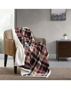 Eddie Bauer Trailhead Plaid Ultra Soft Plush Fleece-Reversible Throw Blanket Home