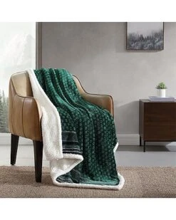 Eddie Bauer Fair Isle Ultra Soft Plush Fleece-Reversible Throw Blanket Home
