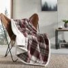 Eddie Bauer Twin Lakes 100% Cotton Flannel-Reversible Throw Blanket Home