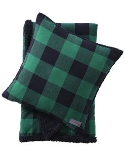 Eddie Bauer Cabin Plaid 100% Cotton Flannel Throw & Pillow Set Home