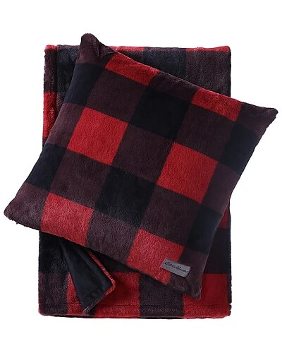 Eddie Bauer Cabin Plaid Fur Like Throw & Pillow Set Home 1 Eddie Bauer Cabin Plaid Fur Like Throw & Pillow Set Home