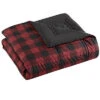 Eddie Bauer Mountain Plaid Dark Red Blanket Home