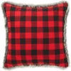 Eddie Bauer Cabin Plaid Fur Square Pillow Home