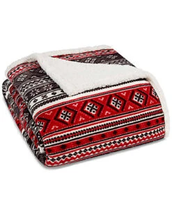 Eddie Bauer Classic Fair Isle Sherpa Blanket Home