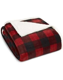 Eddie Bauer Nautica Mountain Plaid Red Blanket Home