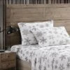 Eddie Bauer Tossed Snowflake Fleece Sheet Set Home